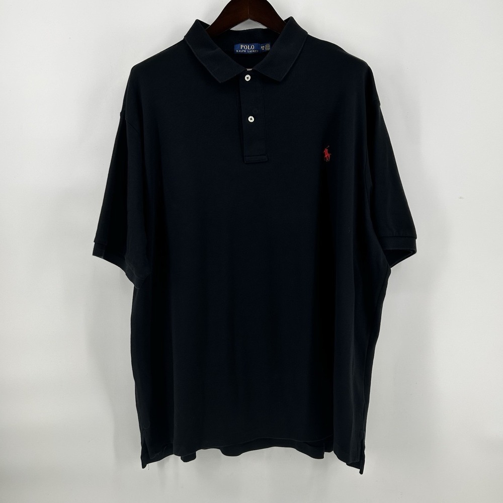 Polo Ralph Lauren Polo Shirt Mens 3XB Black Red Pony Big & Tall Quiet Luxury